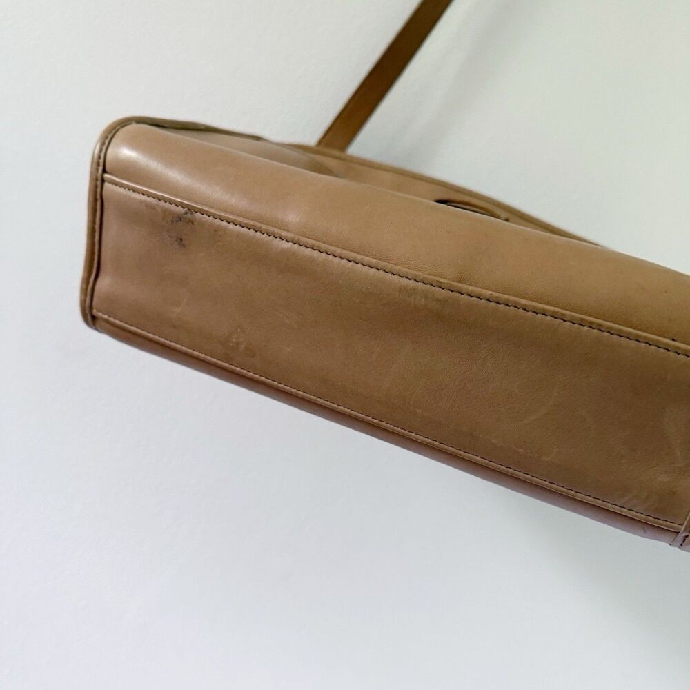 Vintage 90s Coach Brighton Leather Bag Purse British Tan Made in the USA - Picture 8 of 16